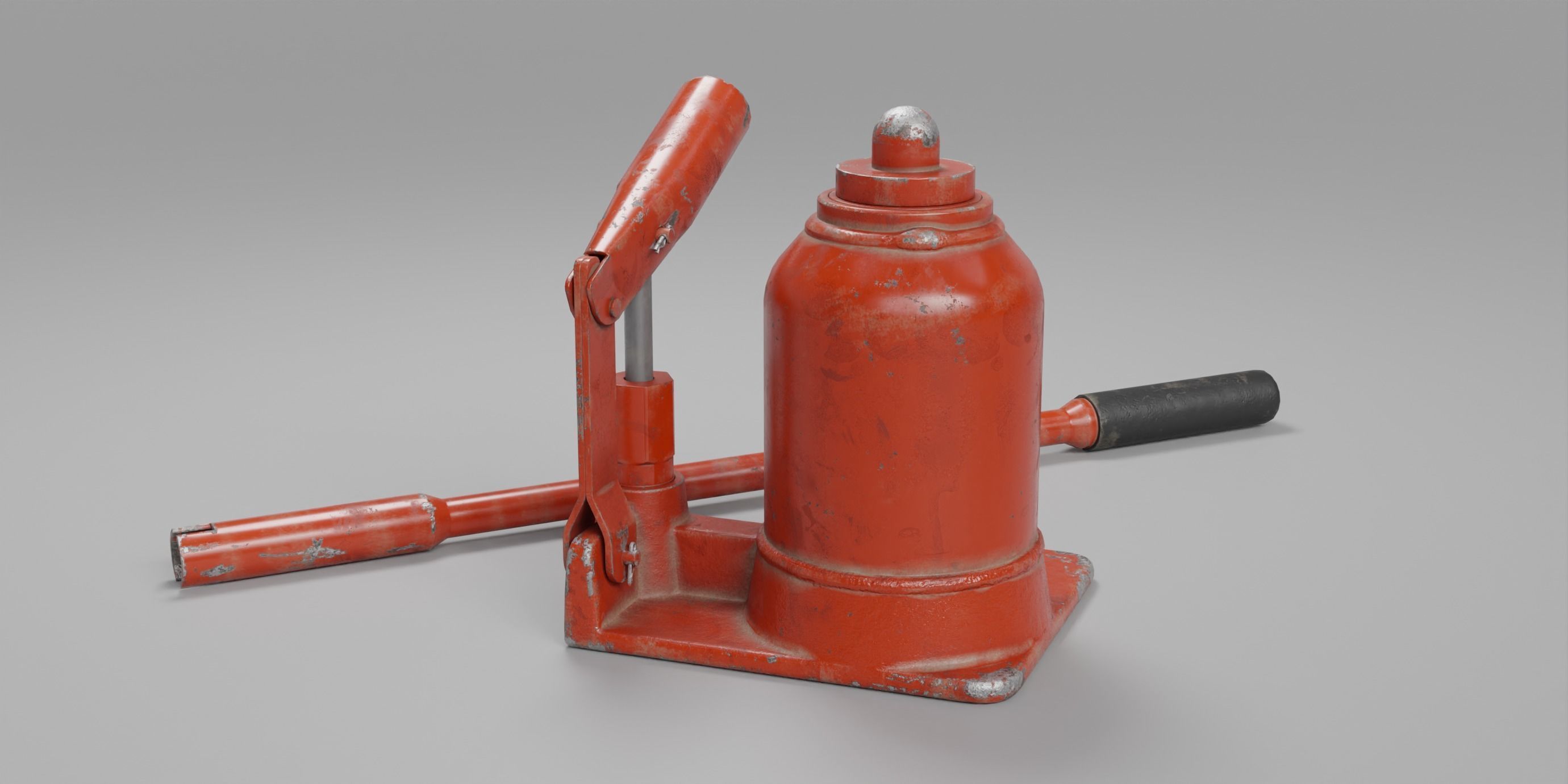 Hydraulic Jack Low-poly 3D model_5