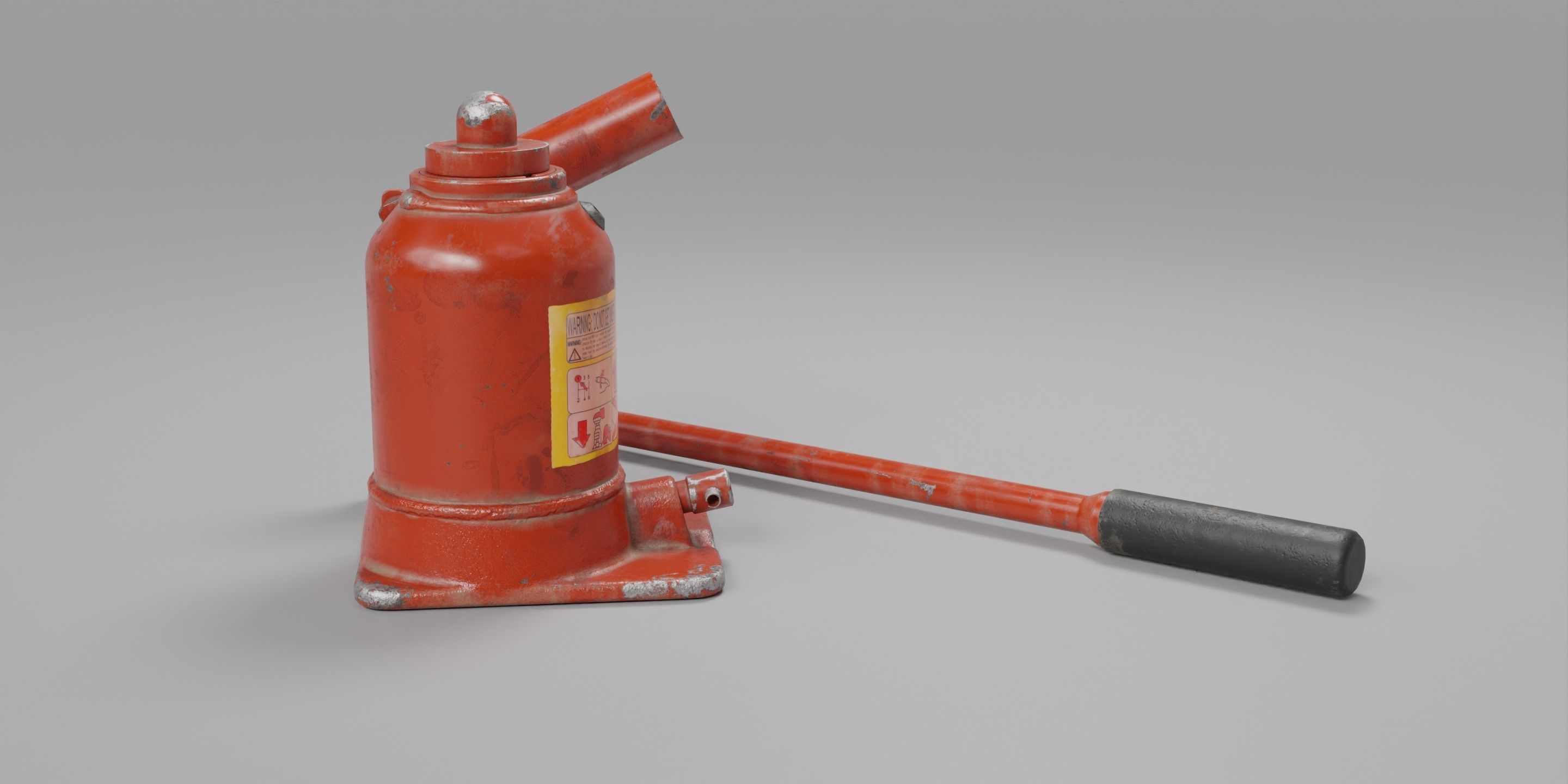 Hydraulic Jack Low-poly 3D model_3