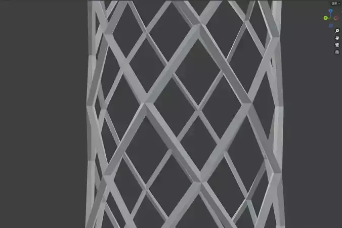 rhombic-shaped grid  sci-fi 3D model