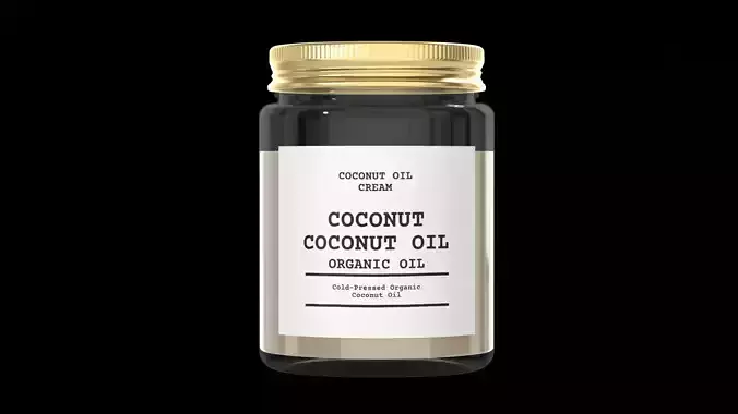 Coconut Oil Mason Jar with Screw Lid and Liquid