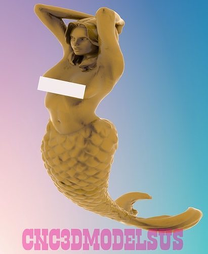 Mermaid 1 3D MODEL STL FILE FOR CNC ROUTER LASER  3D print model