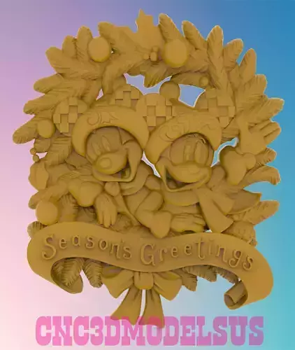 Mickey Mouse Christmas 3D MODEL STL FILE FOR CNC ROUTER LASER 3D print model Mickey Mouse Christmas 3D MODEL STL FILE FOR CNC ROUTER LASER 3D print model