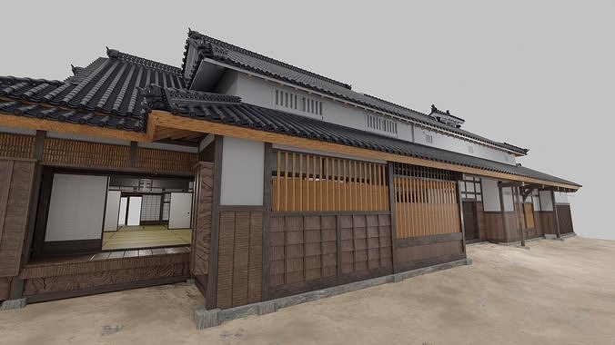Japanese traditional house Sugiyamake-house 3D model 7