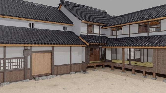 Japanese traditional house Sugiyamake-house 3D model 6