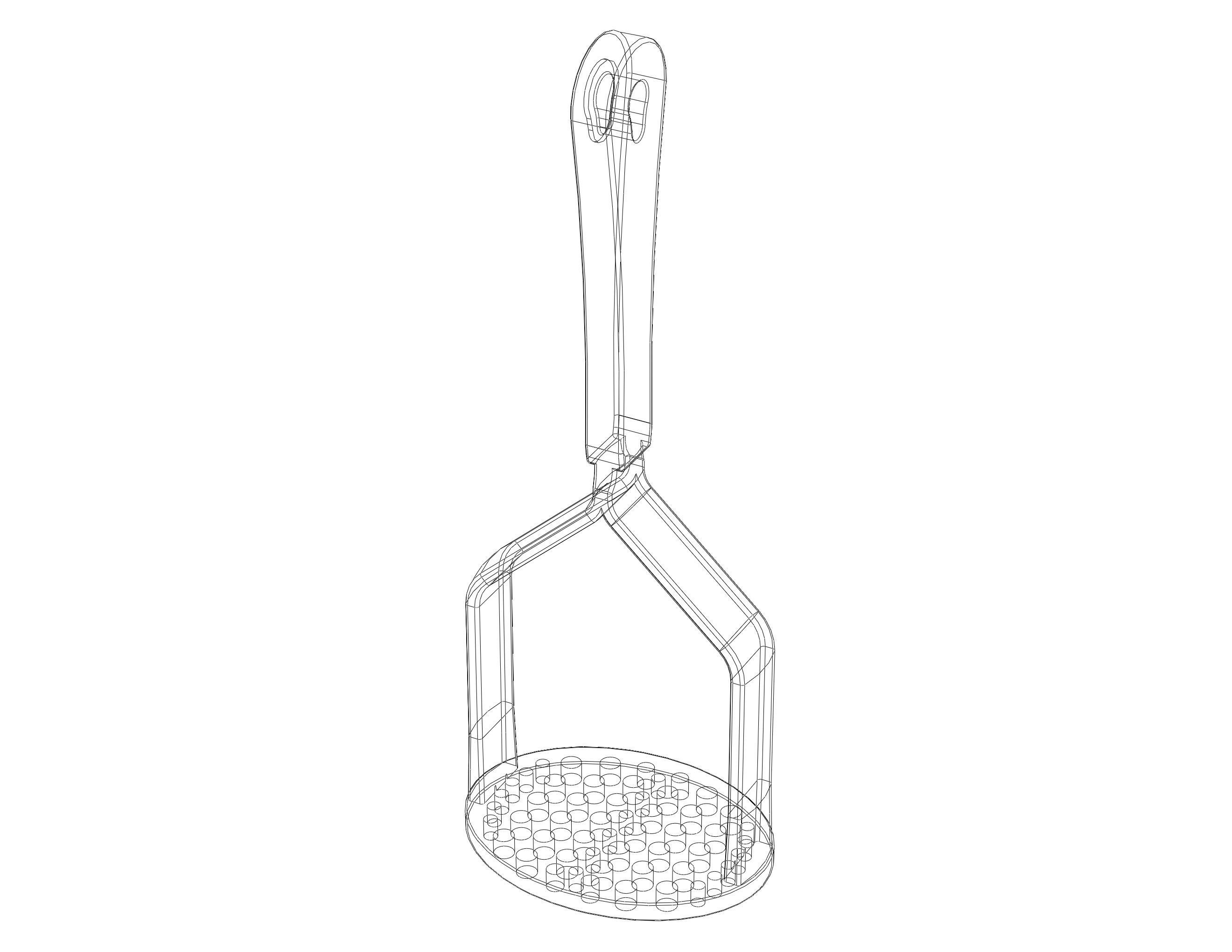 Manual Potato Masher Press 3D print model_12