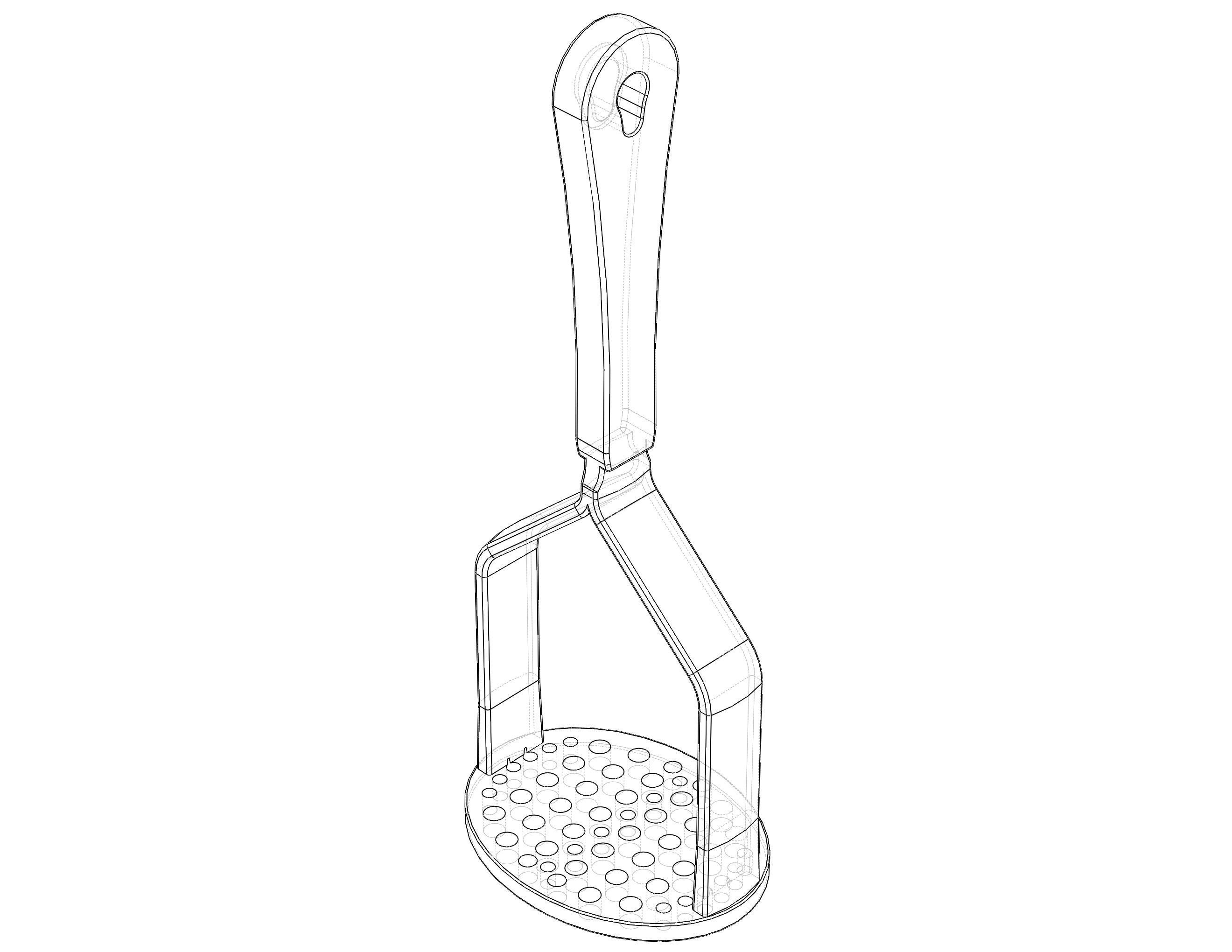 Manual Potato Masher Press 3D print model_7