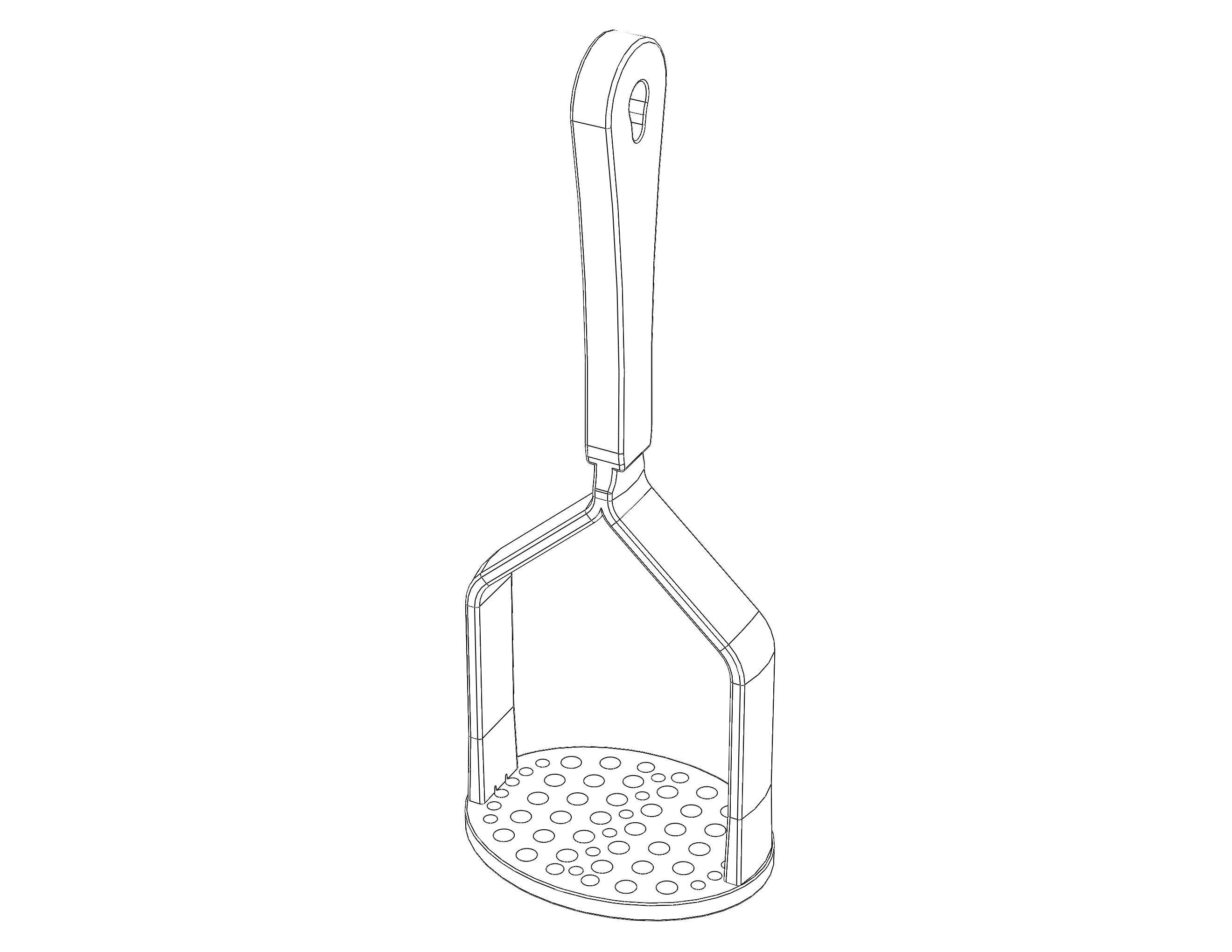 Manual Potato Masher Press 3D print model_10