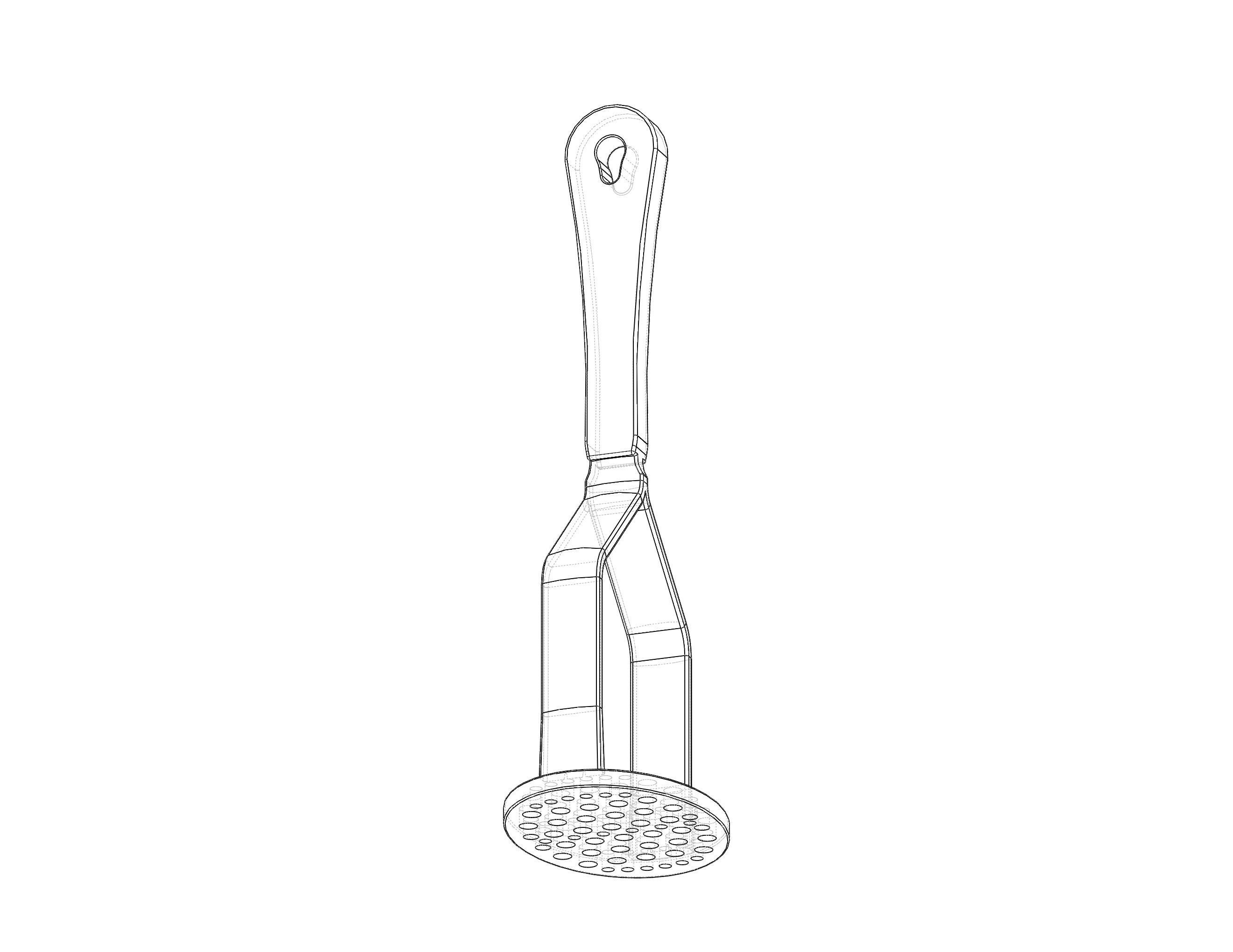Manual Potato Masher Press 3D print model_35