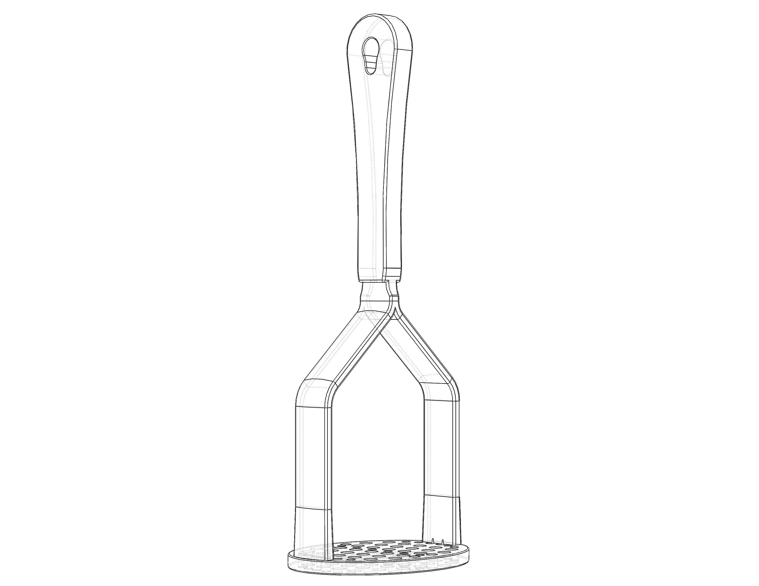 Manual Potato Masher Press 3D print model_27