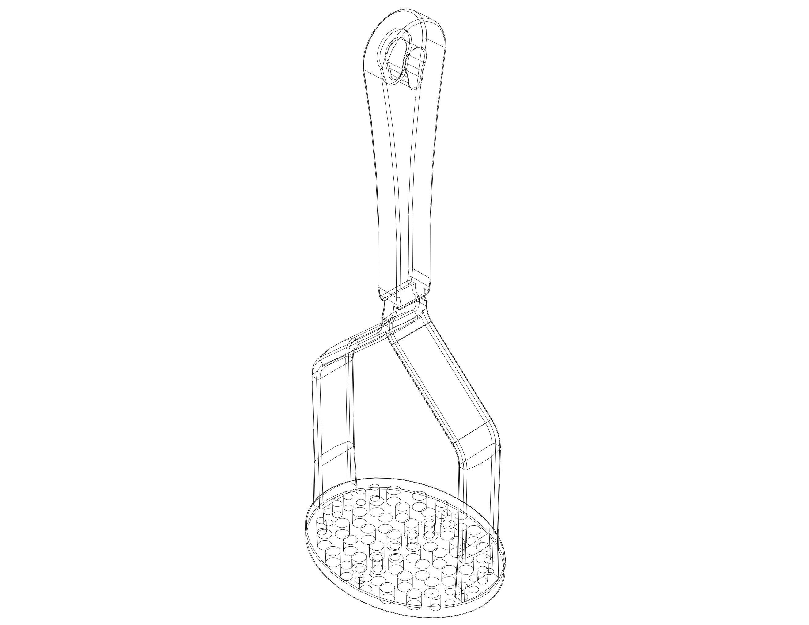 Manual Potato Masher Press 3D print model_8