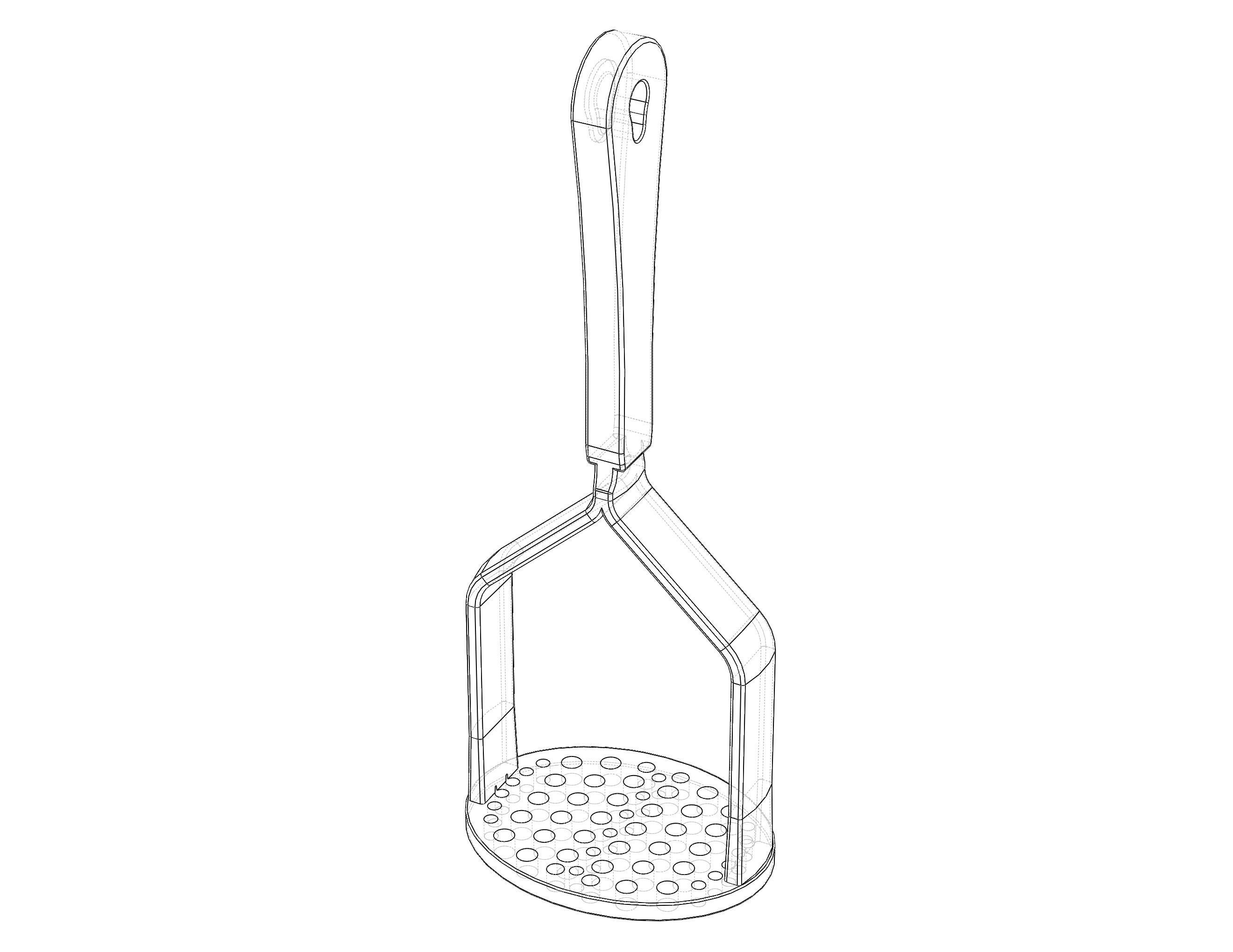 Manual Potato Masher Press 3D print model_11
