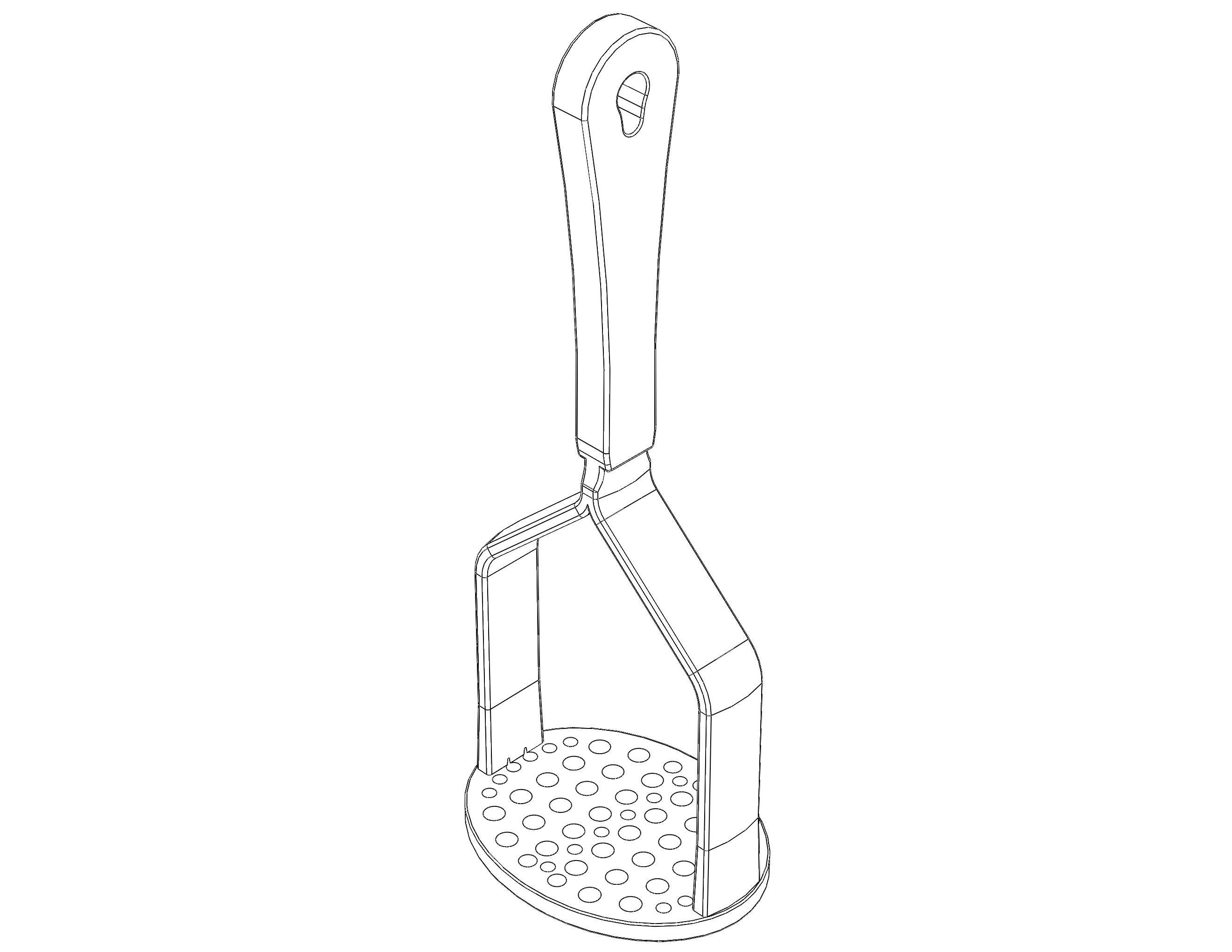 Manual Potato Masher Press 3D print model_6