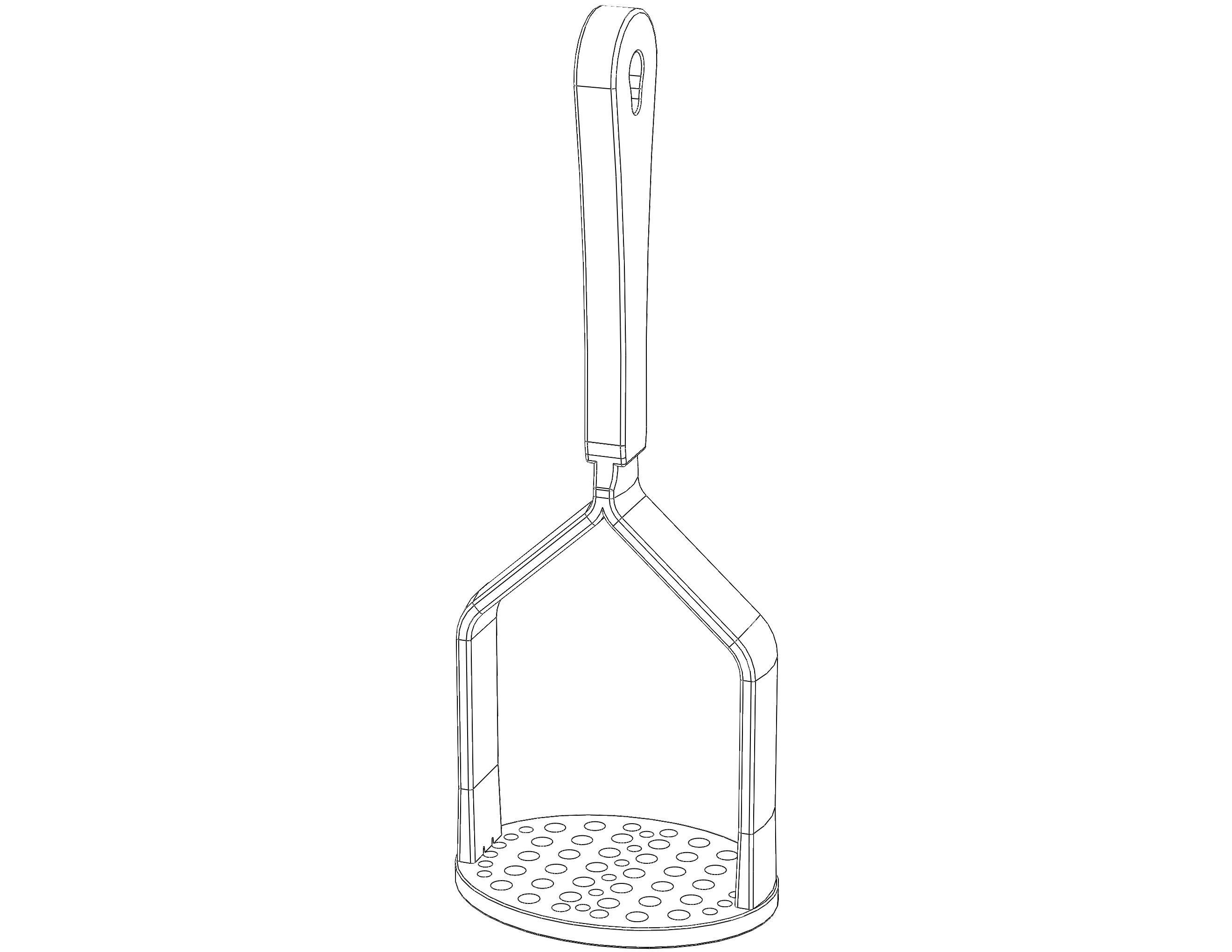 Manual Potato Masher Press 3D print model_2