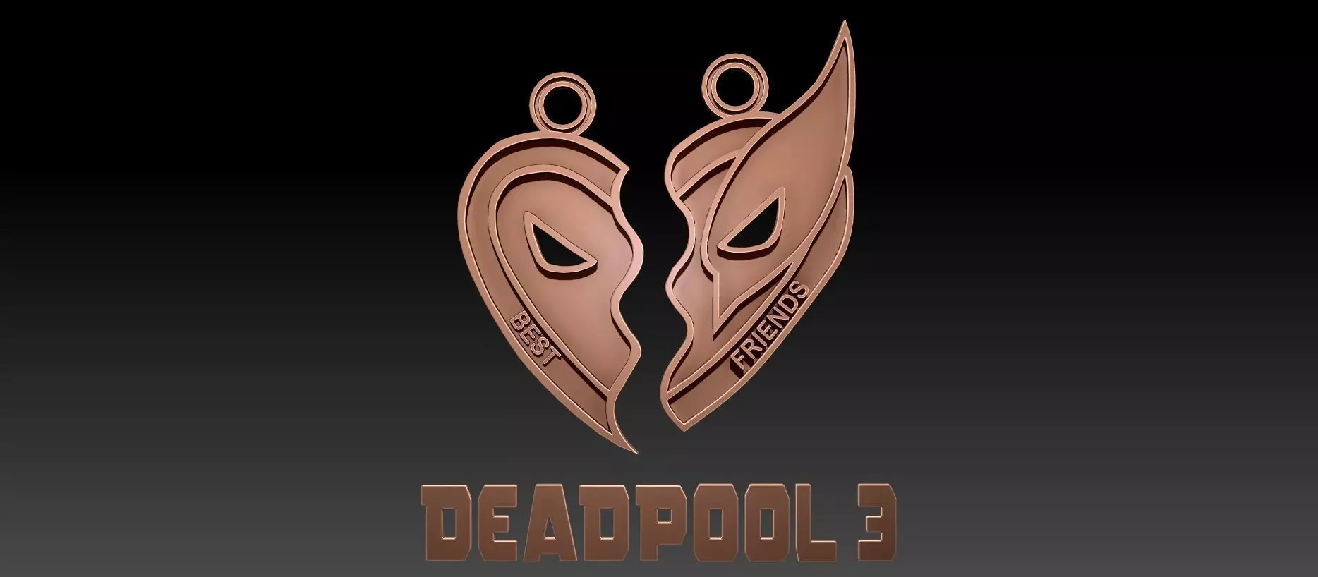Deadpool 3 necklace printable and renderable 3D print model