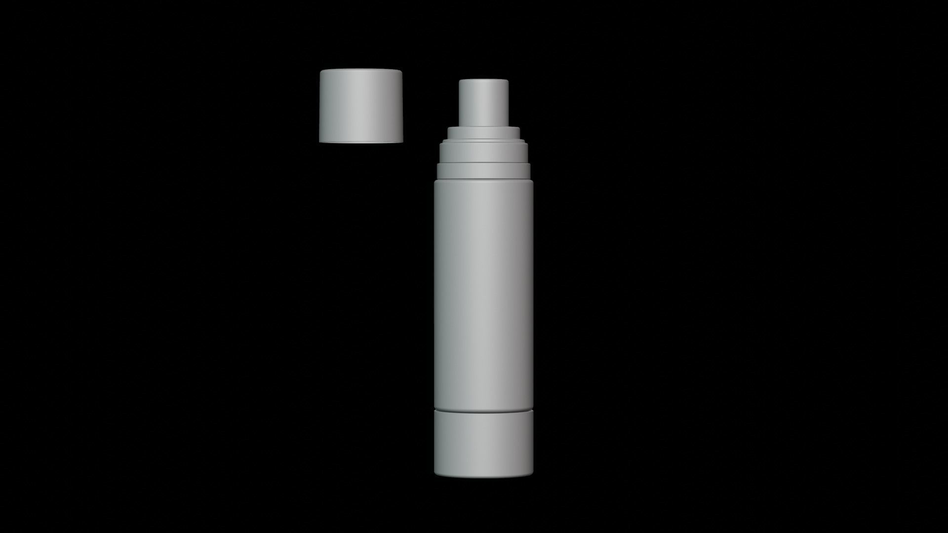 UV Sunscreen Serum Pump Bottle With Clear Cap 3D model_6