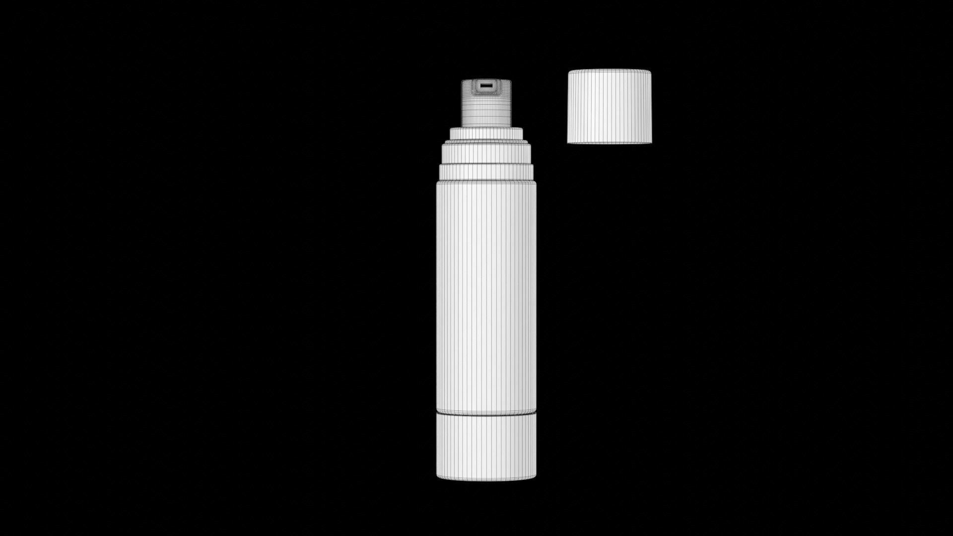 UV Sunscreen Serum Pump Bottle With Clear Cap 3D model_8