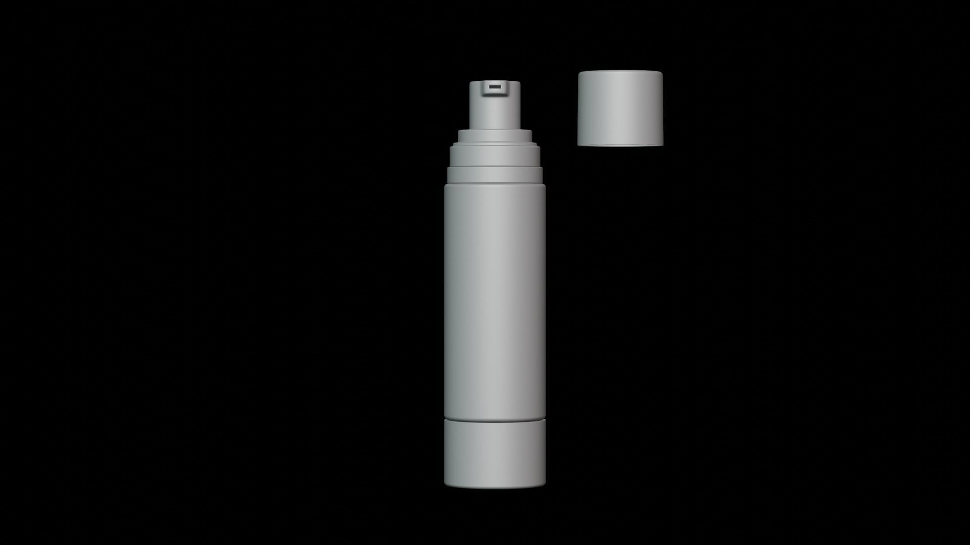 UV Sunscreen Serum Pump Bottle With Clear Cap 3D model_4
