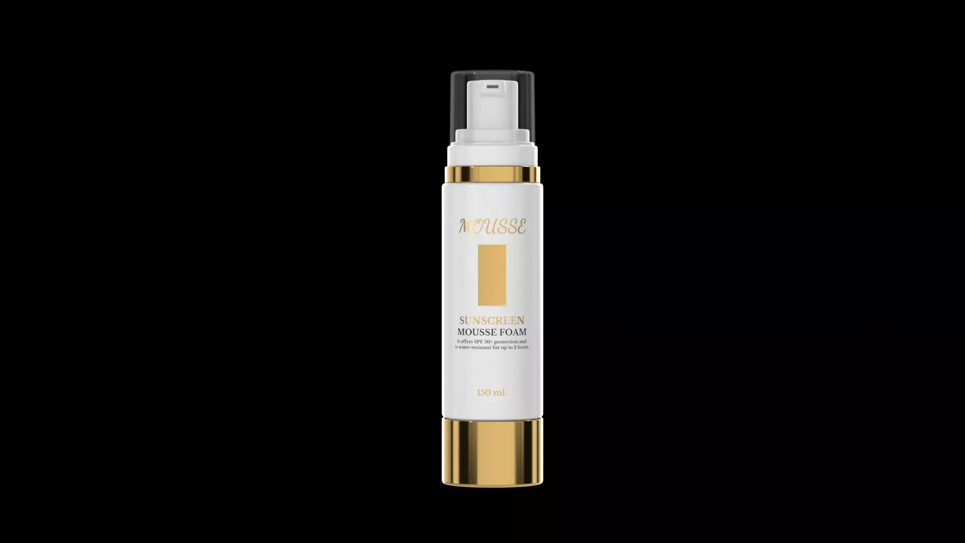 UV Sunscreen Serum Pump Bottle With Clear Cap 3D model_0