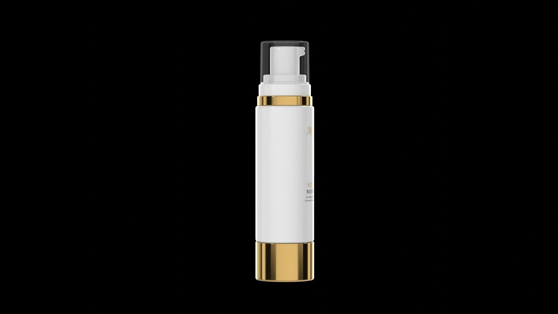 UV Sunscreen Serum Pump Bottle With Clear Cap 3D model_1