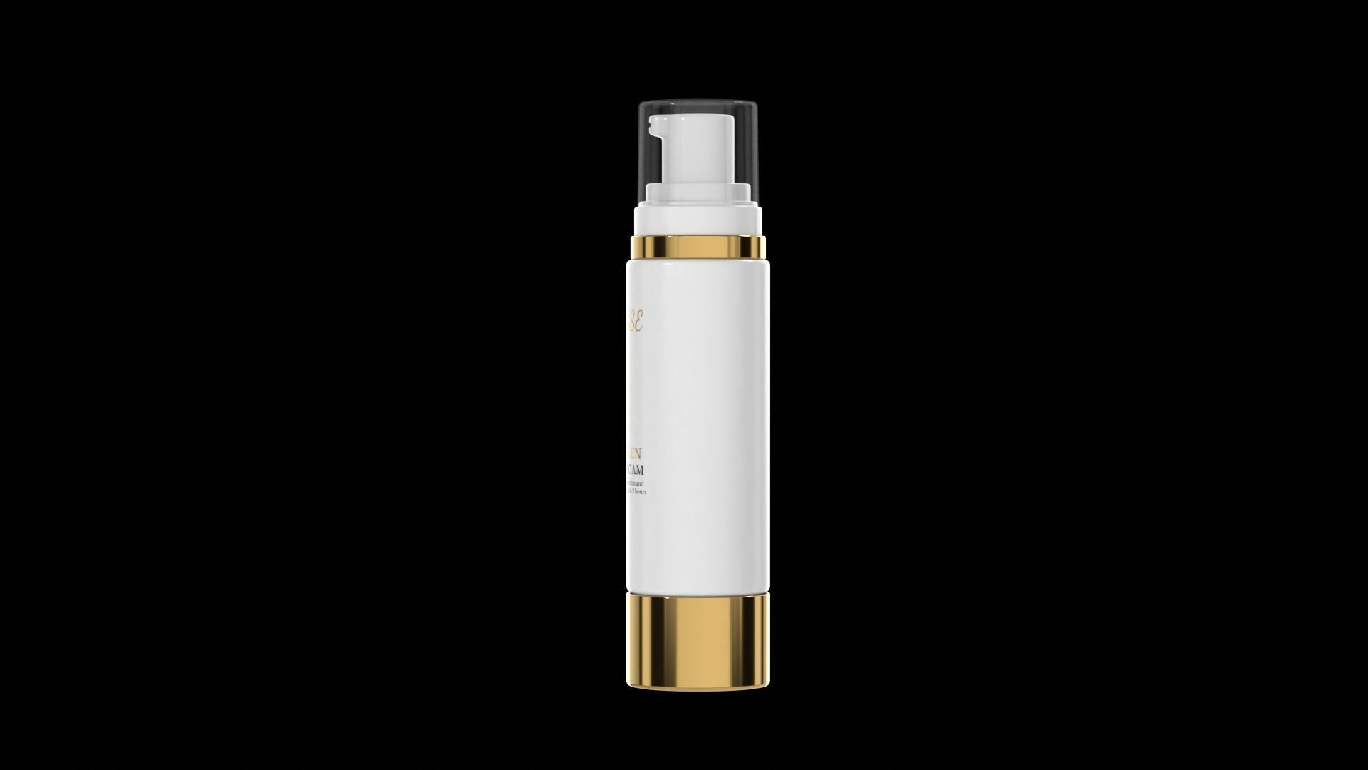 UV Sunscreen Serum Pump Bottle With Clear Cap 3D model_3
