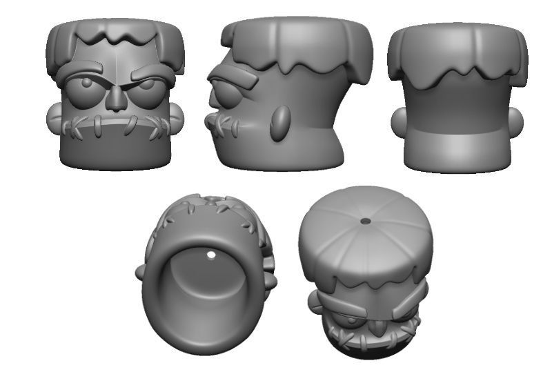 3 wise shrunken heads  3D print model_10