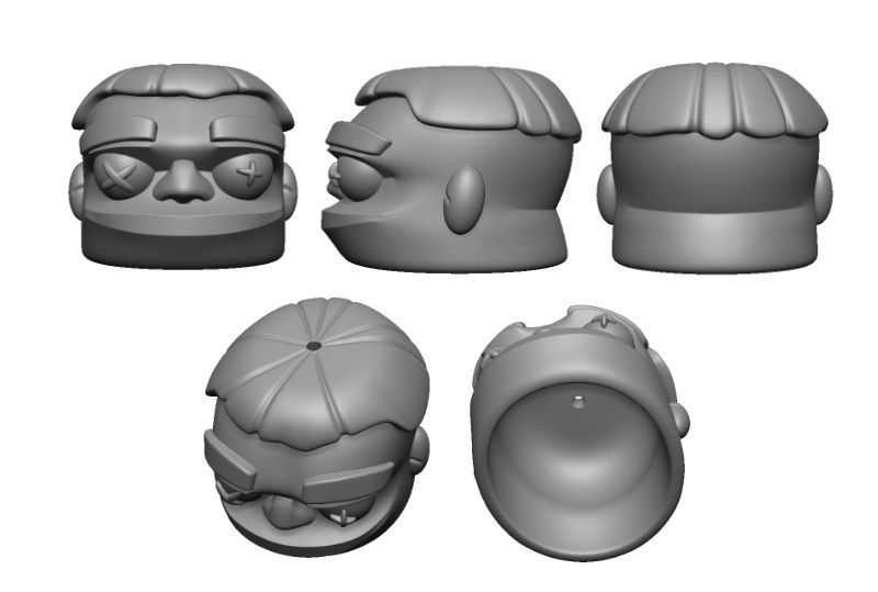 3 wise shrunken heads  3D print model_8