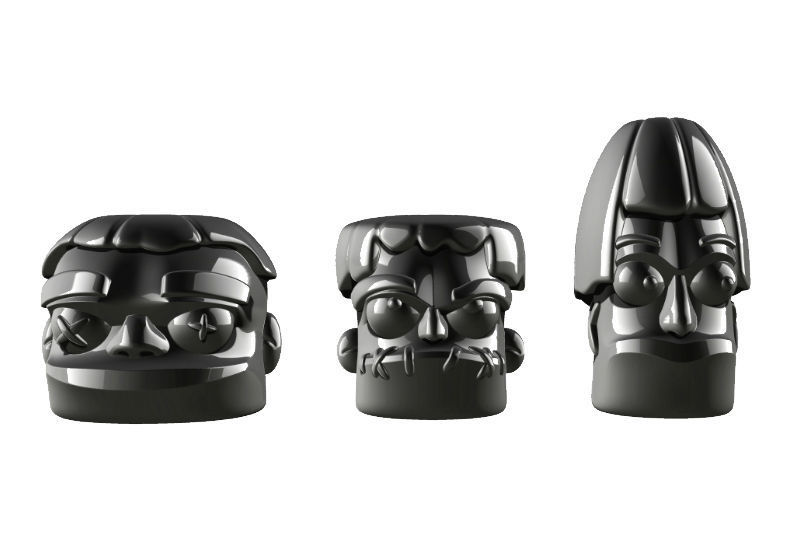 3 wise shrunken heads  3D print model_7