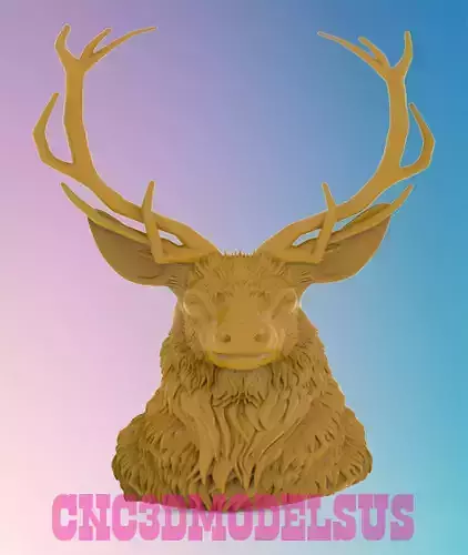 Deer head 3D MODEL STL FILE FOR CNC ROUTER LASER 3D print model