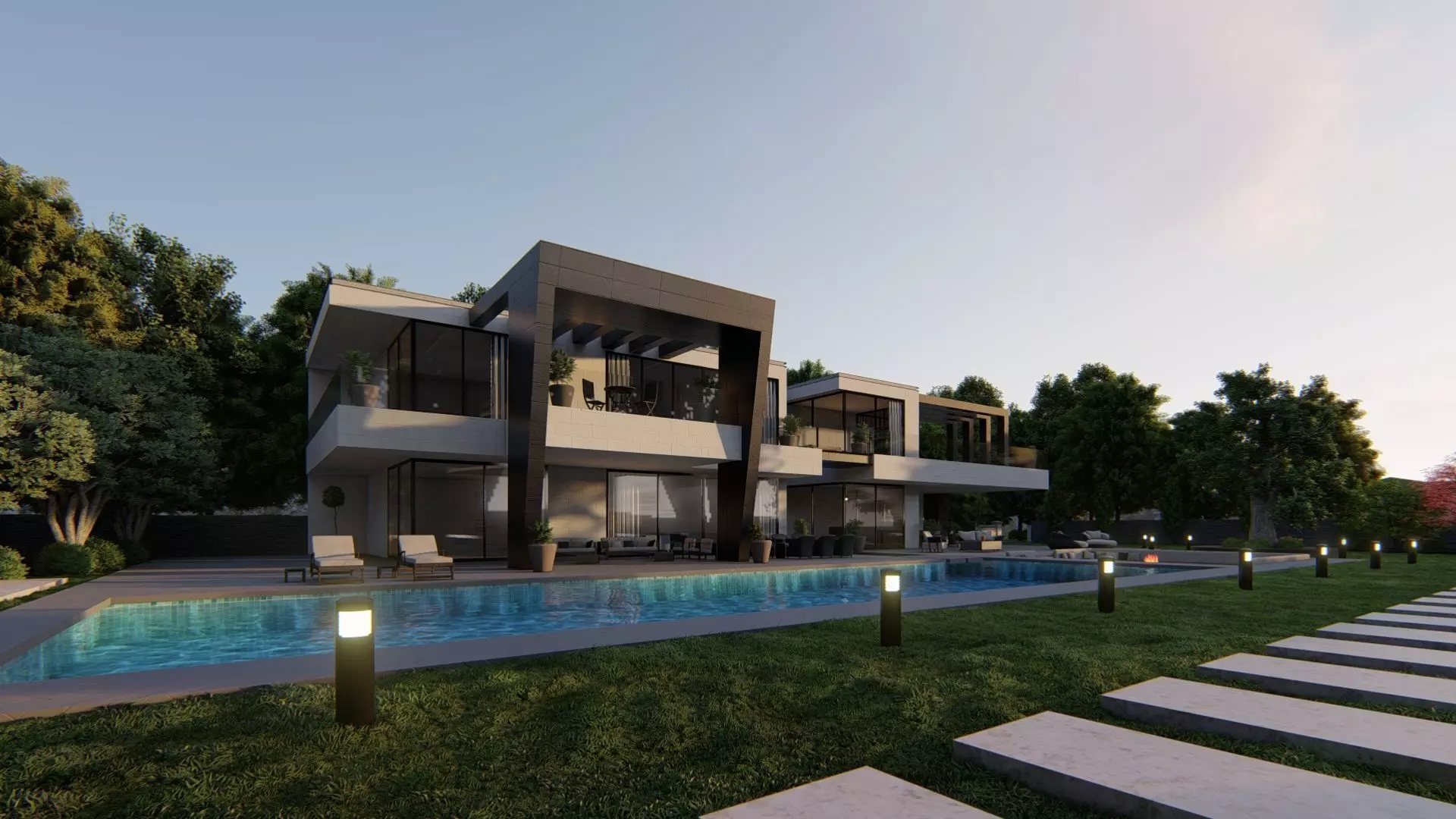 Regina Villa Exterior Design 3D model_15