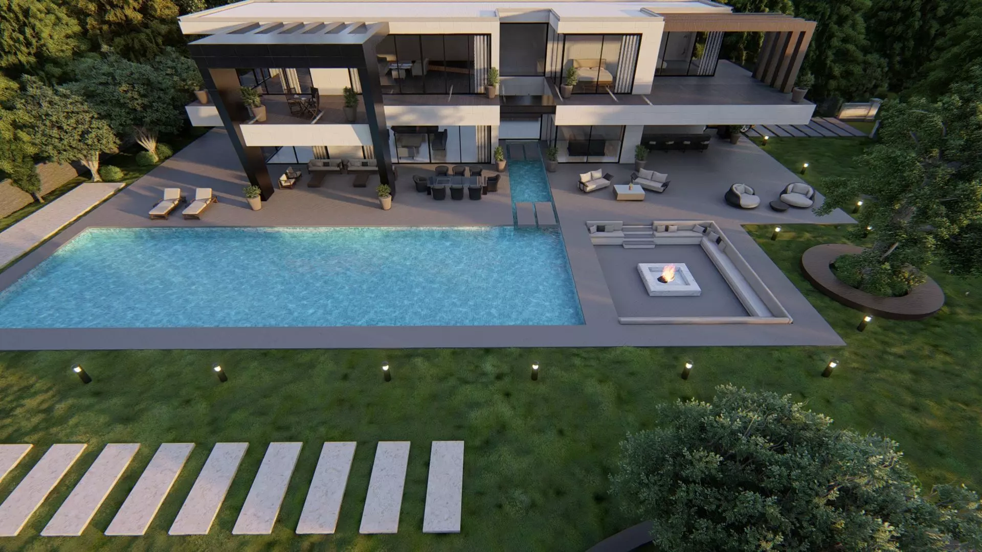 Regina Villa Exterior Design 3D model_12