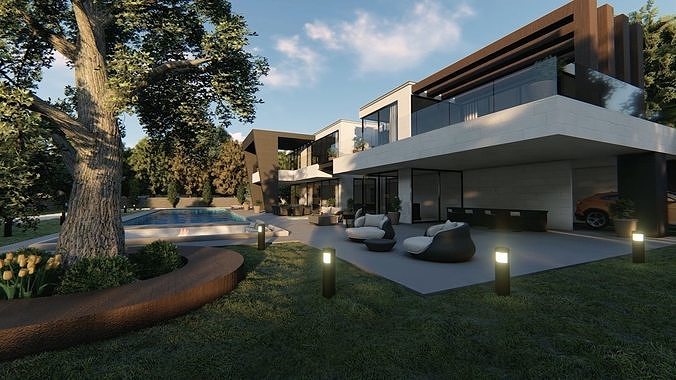Regina Villa Exterior Design 3D model 3