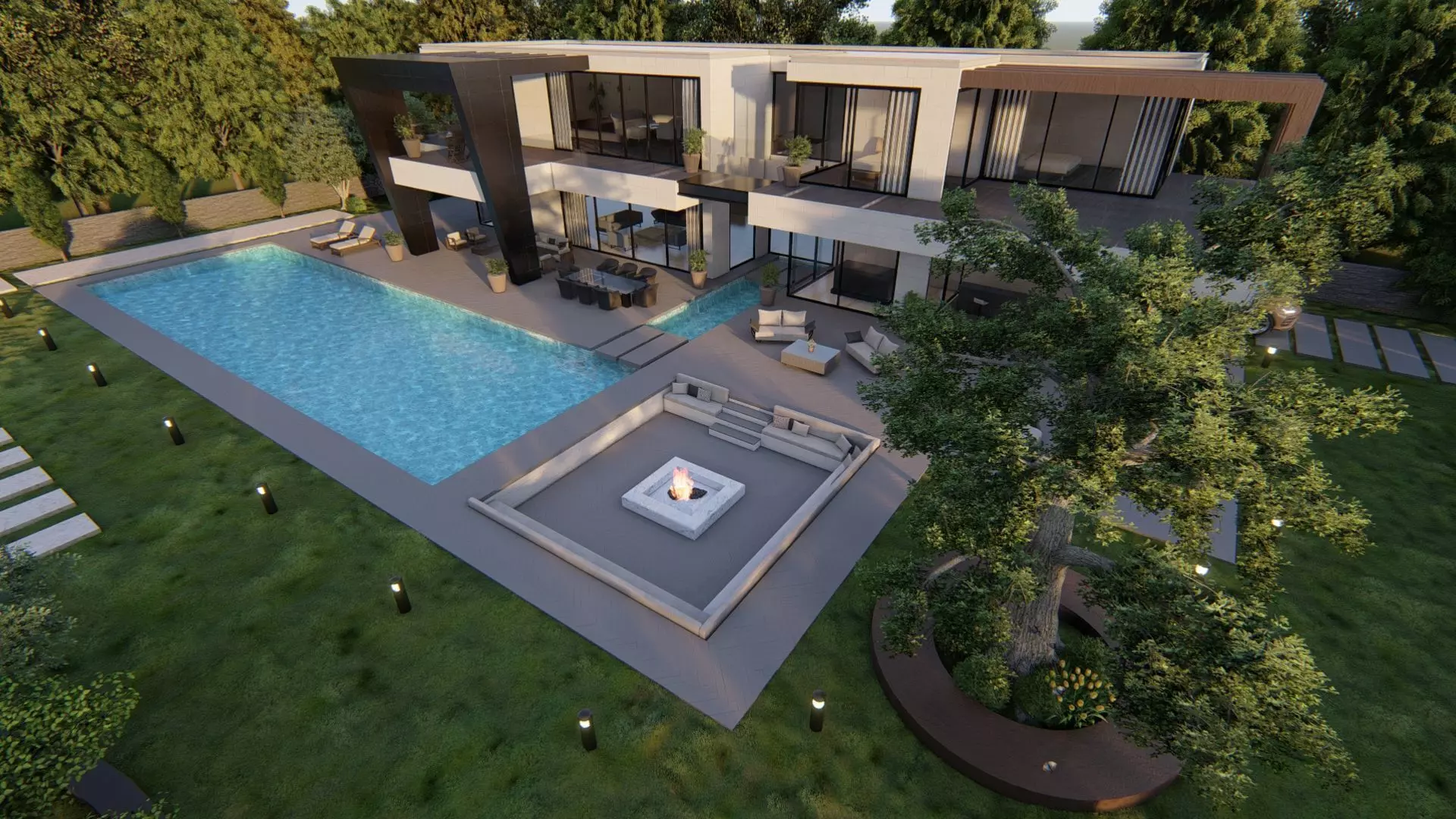 Regina Villa Exterior Design 3D model_11