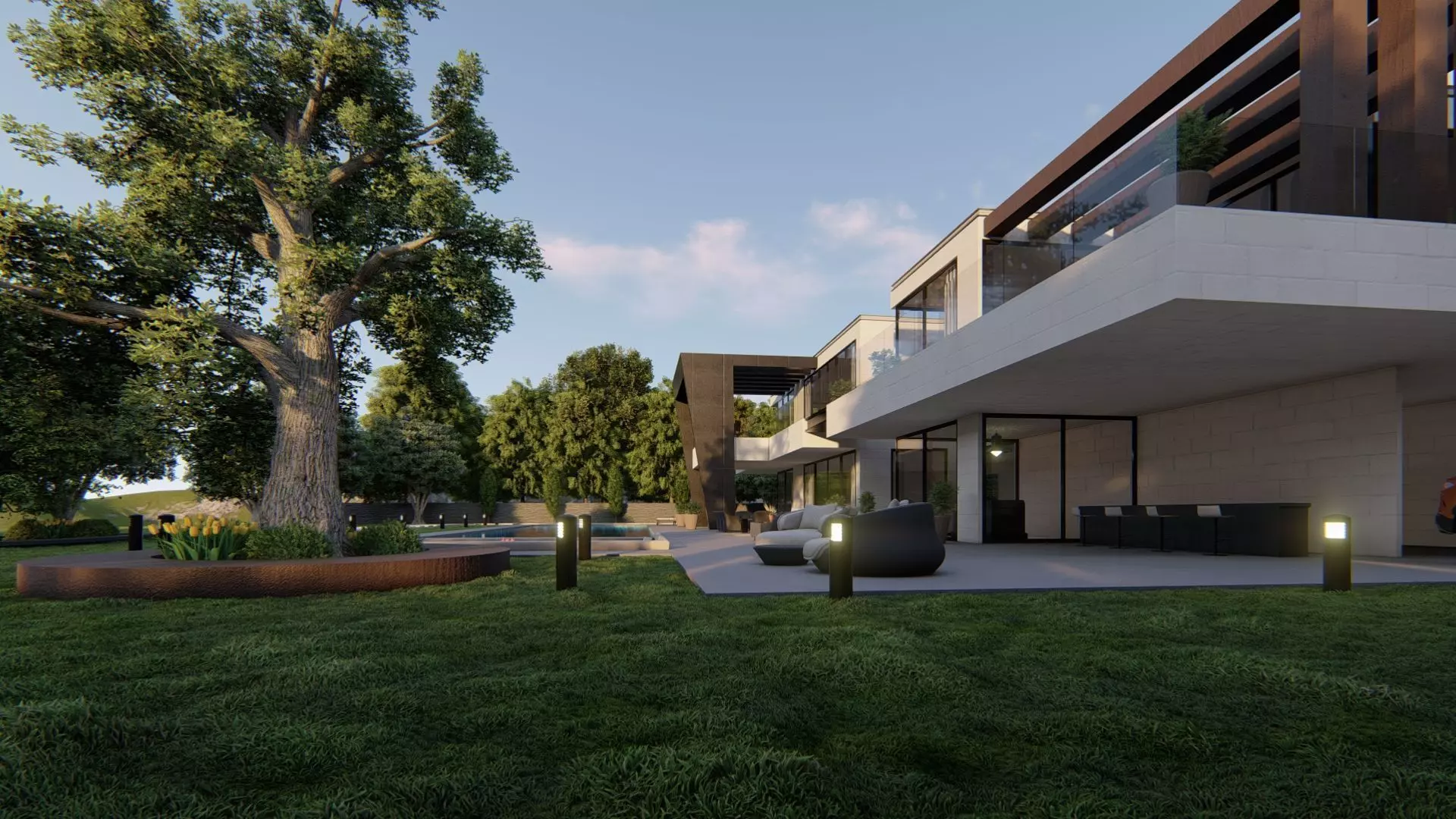 Regina Villa Exterior Design 3D model_16