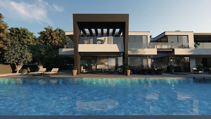 Regina Villa Exterior Design 3D model 2