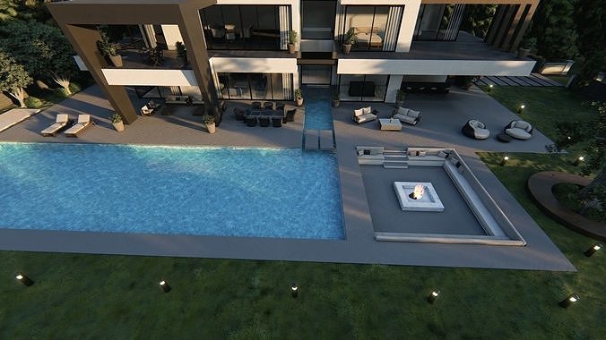 Regina Villa Exterior Design 3D model 6