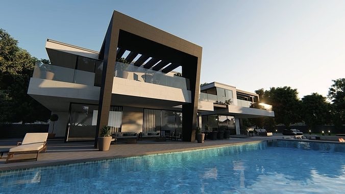 Regina Villa Exterior Design 3D model 5