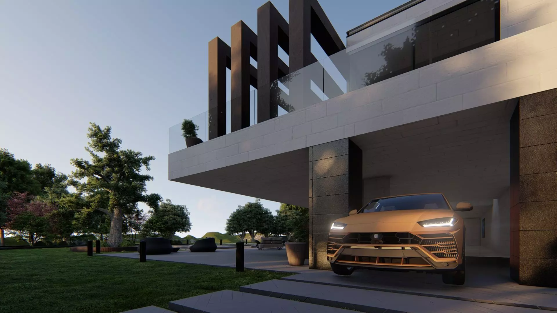 Regina Villa Exterior Design 3D model_22