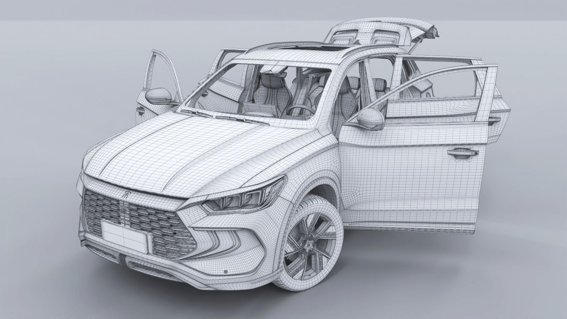 2024 BYD Song Pro dm-i with interior 3D model_30