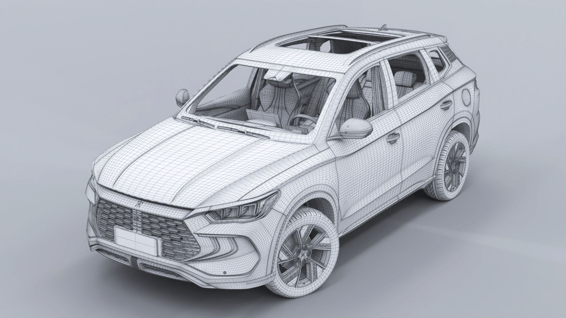 2024 BYD Song Pro dm-i with interior 3D model_28
