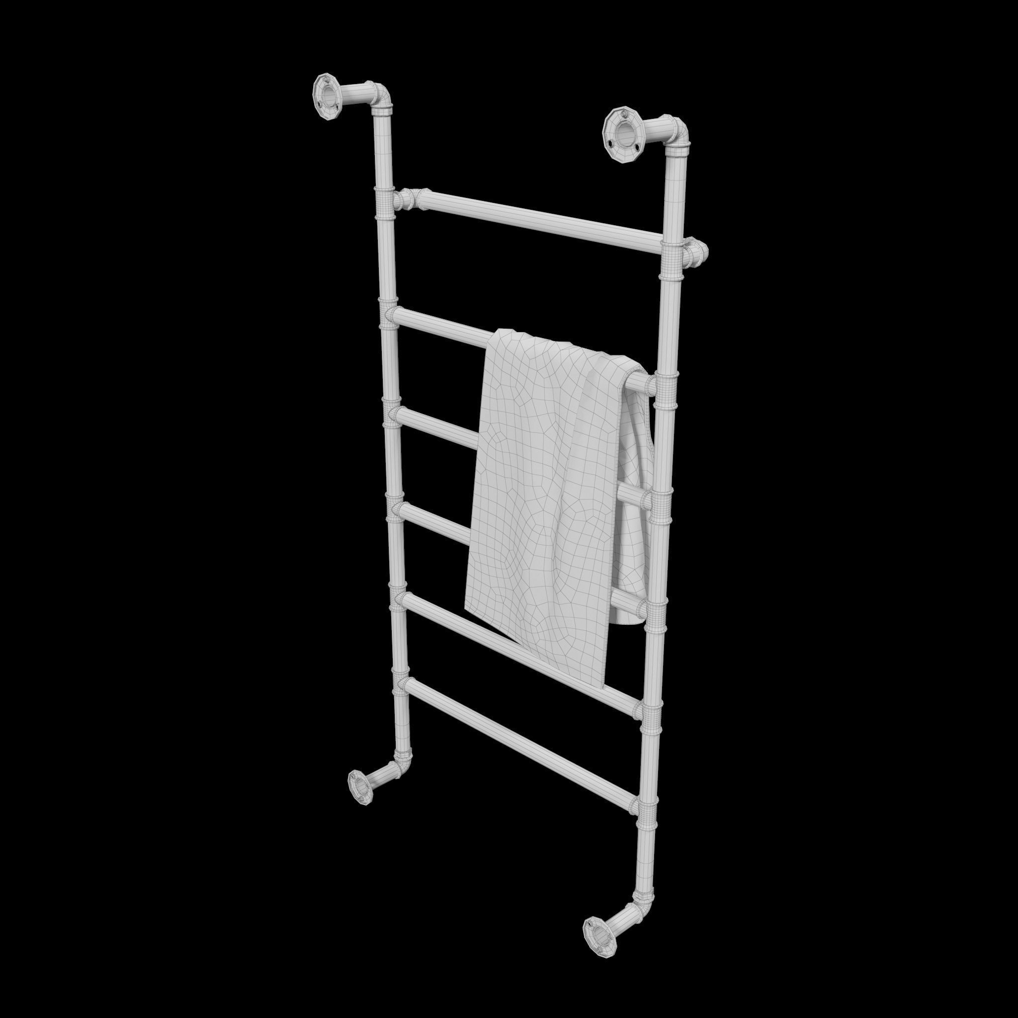 Heated Towel Rail Low-poly 3D model_7