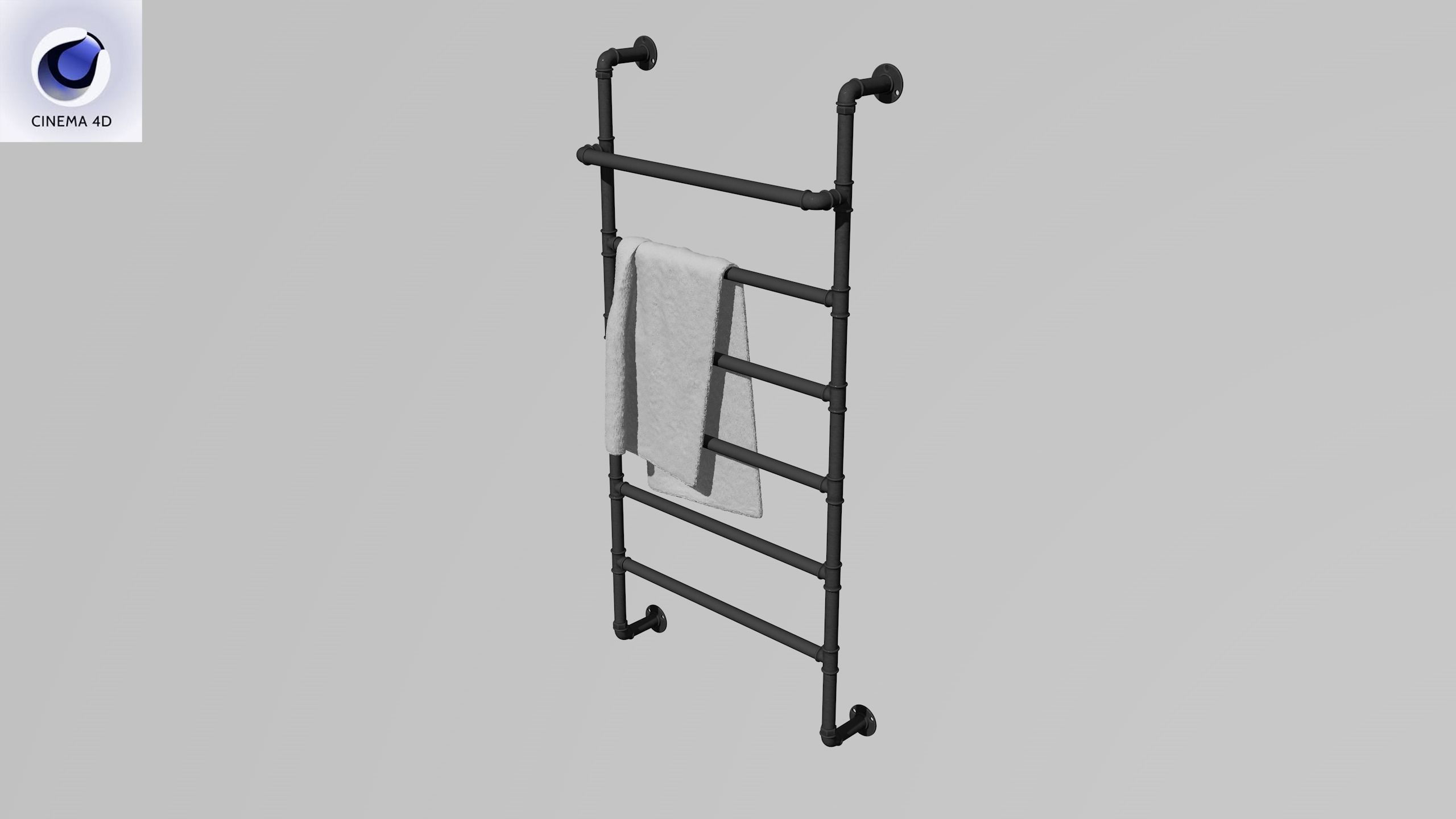 Heated Towel Rail Low-poly 3D model_28