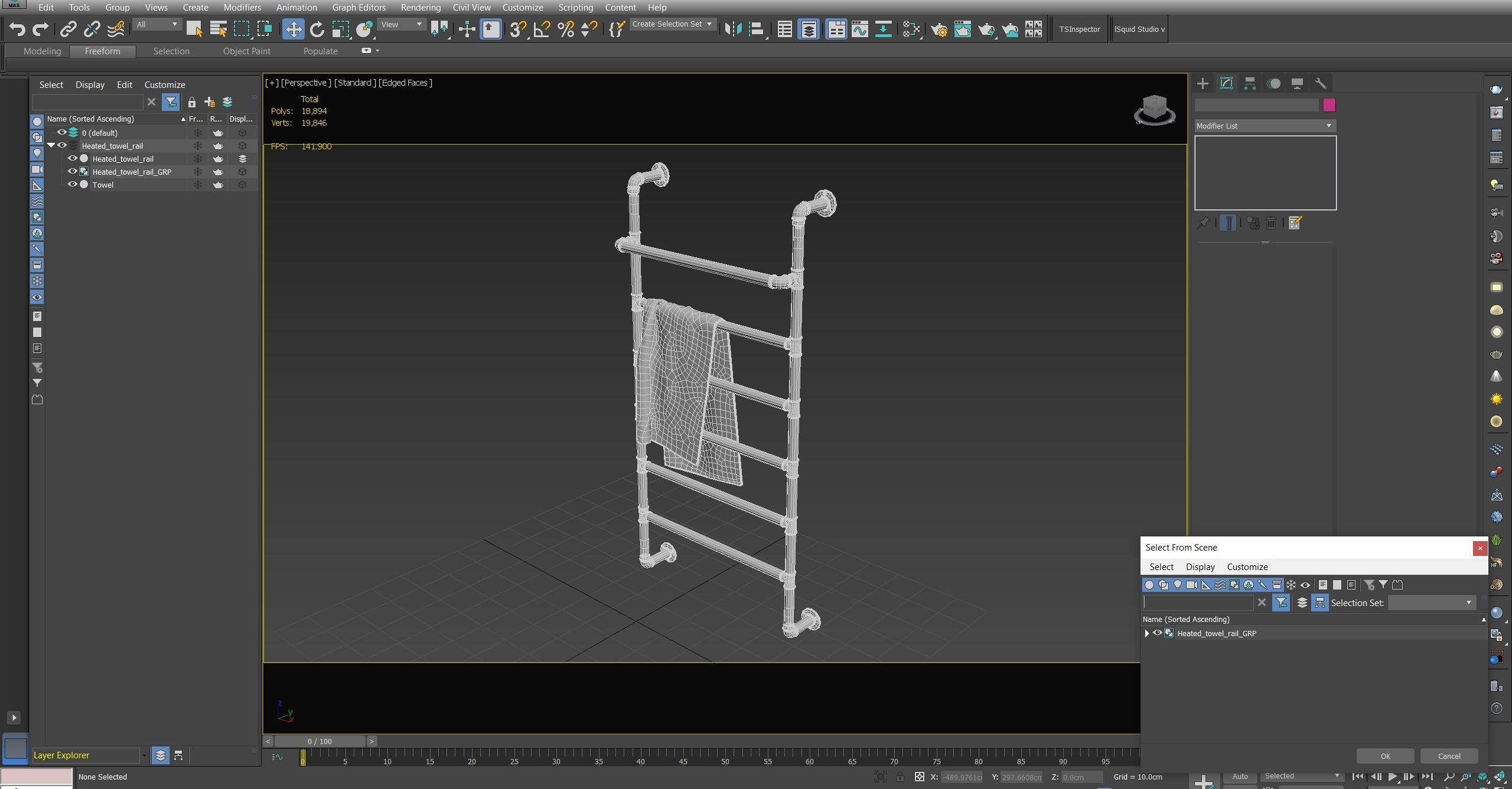 Heated Towel Rail Low-poly 3D model_25