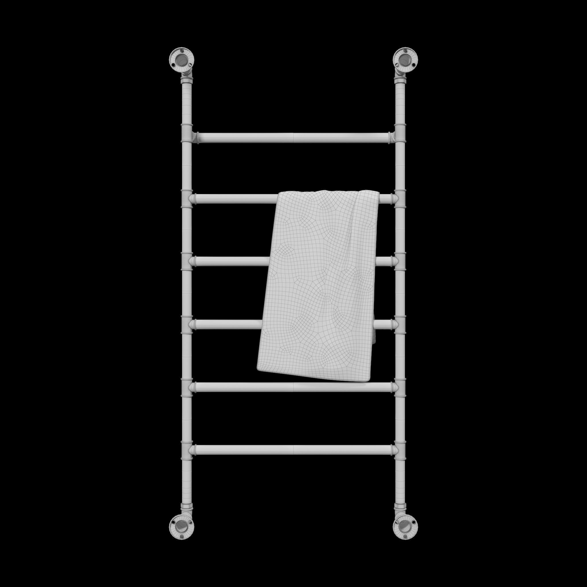 Heated Towel Rail Low-poly 3D model_17