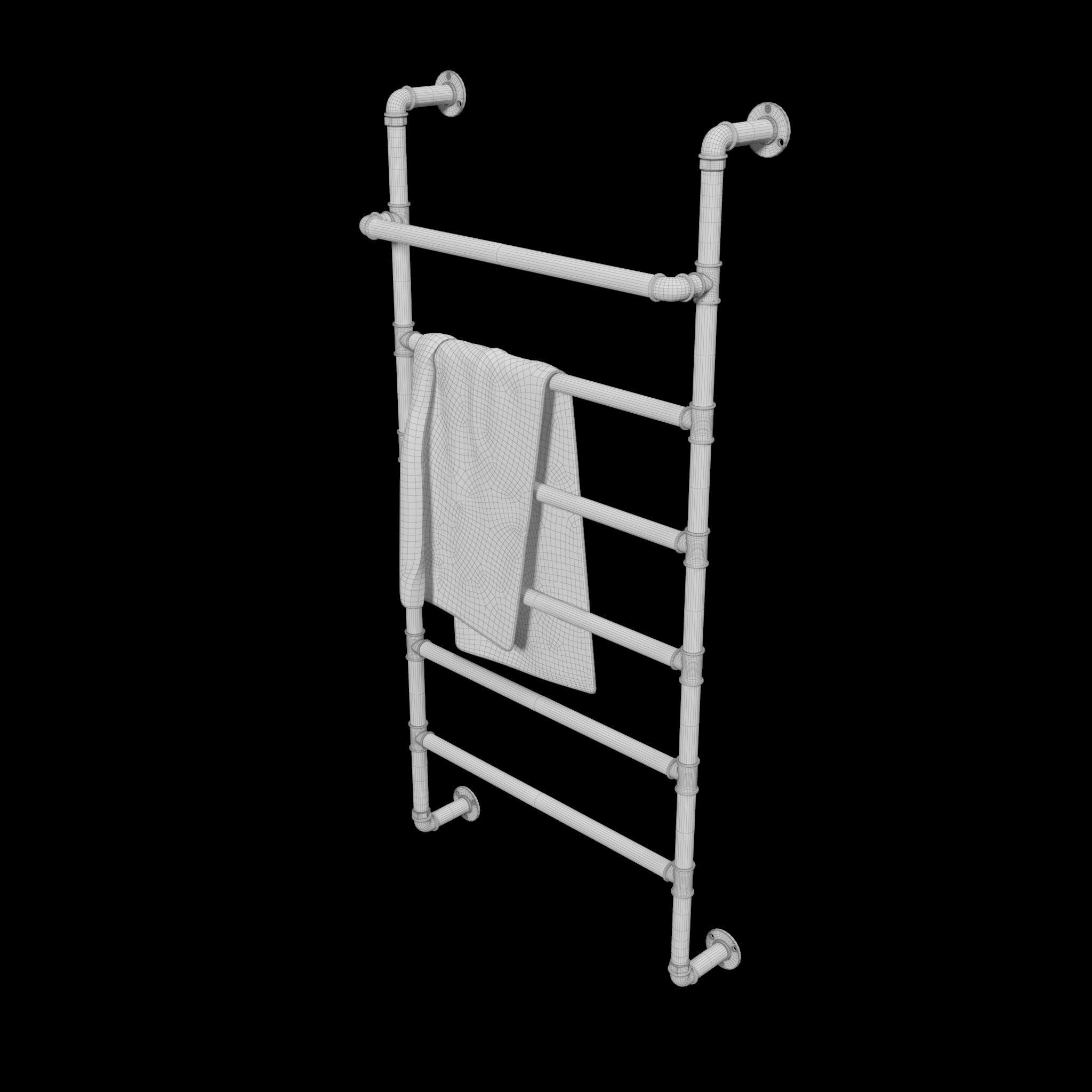 Heated Towel Rail Low-poly 3D model_2
