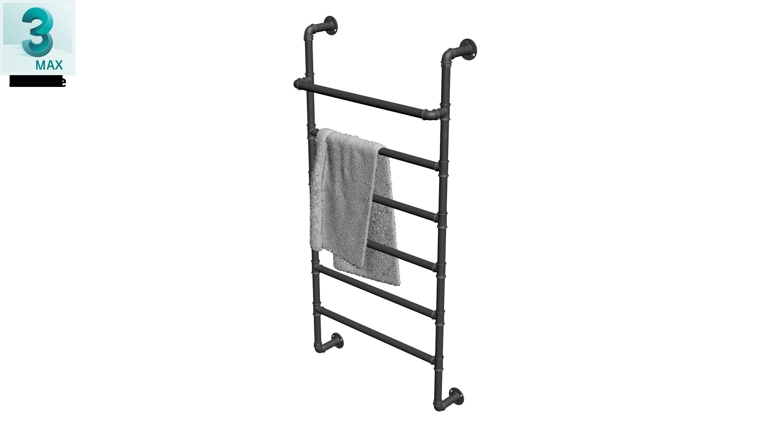 Heated Towel Rail Low-poly 3D model_24