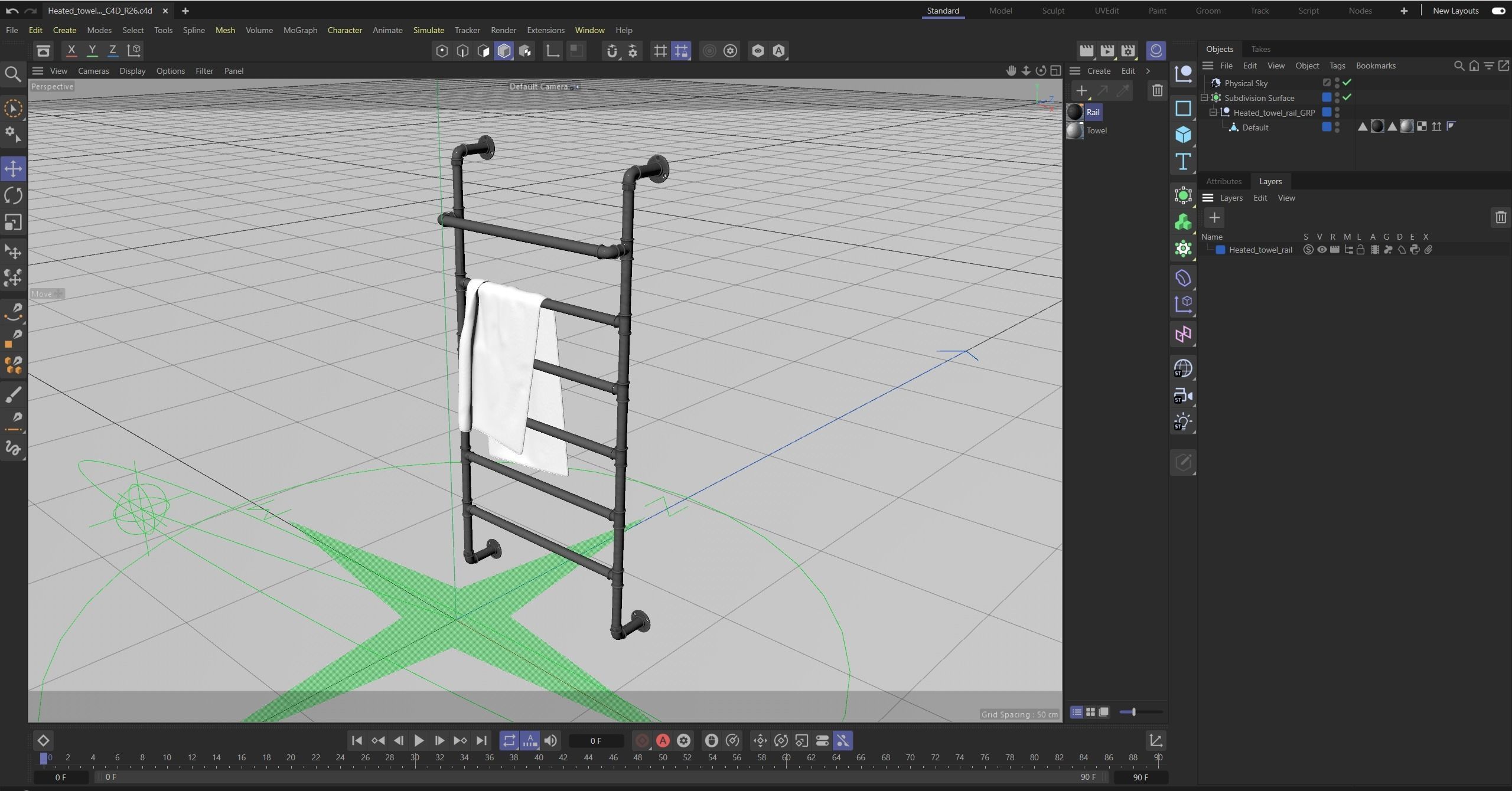 Heated Towel Rail Low-poly 3D model_29