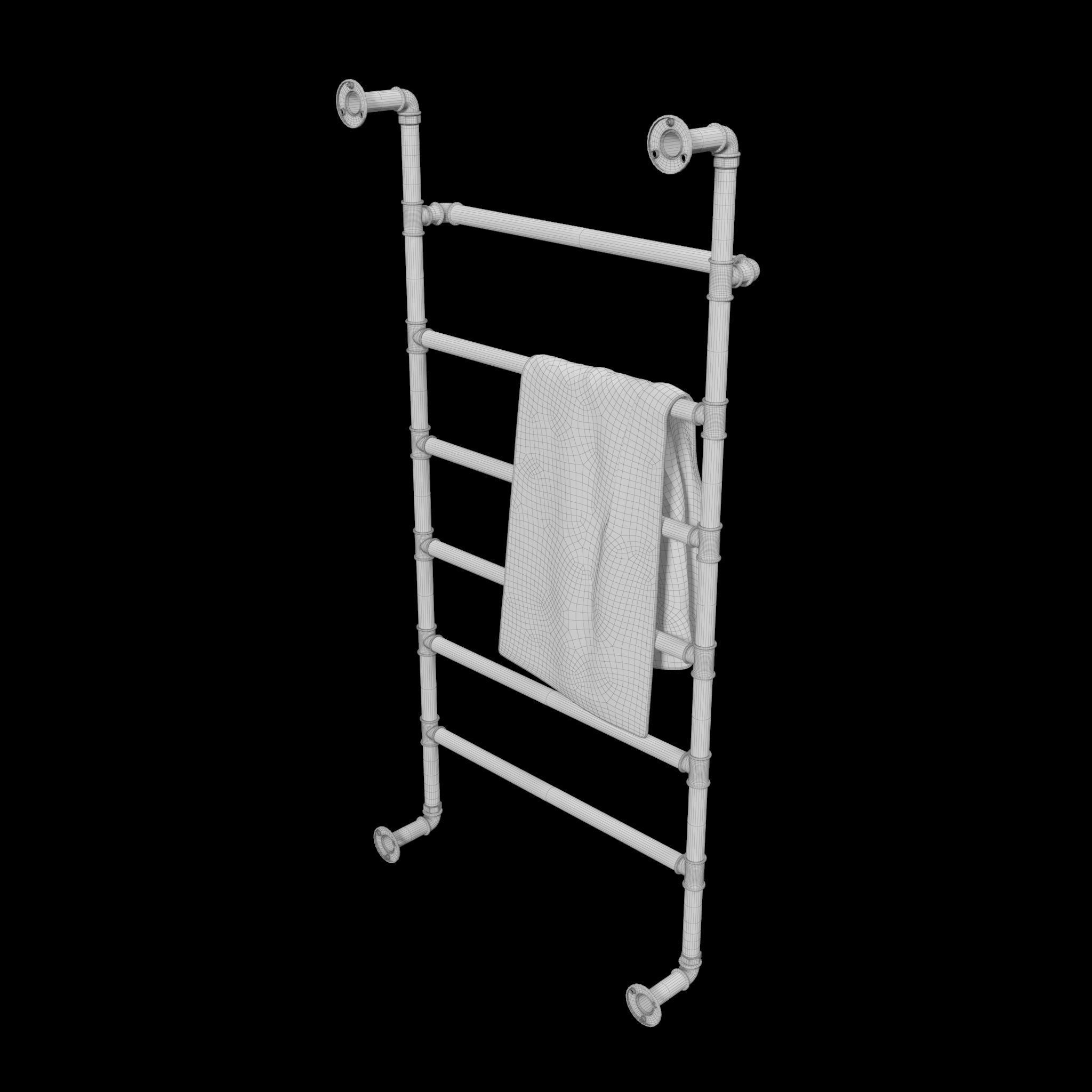 Heated Towel Rail Low-poly 3D model_8