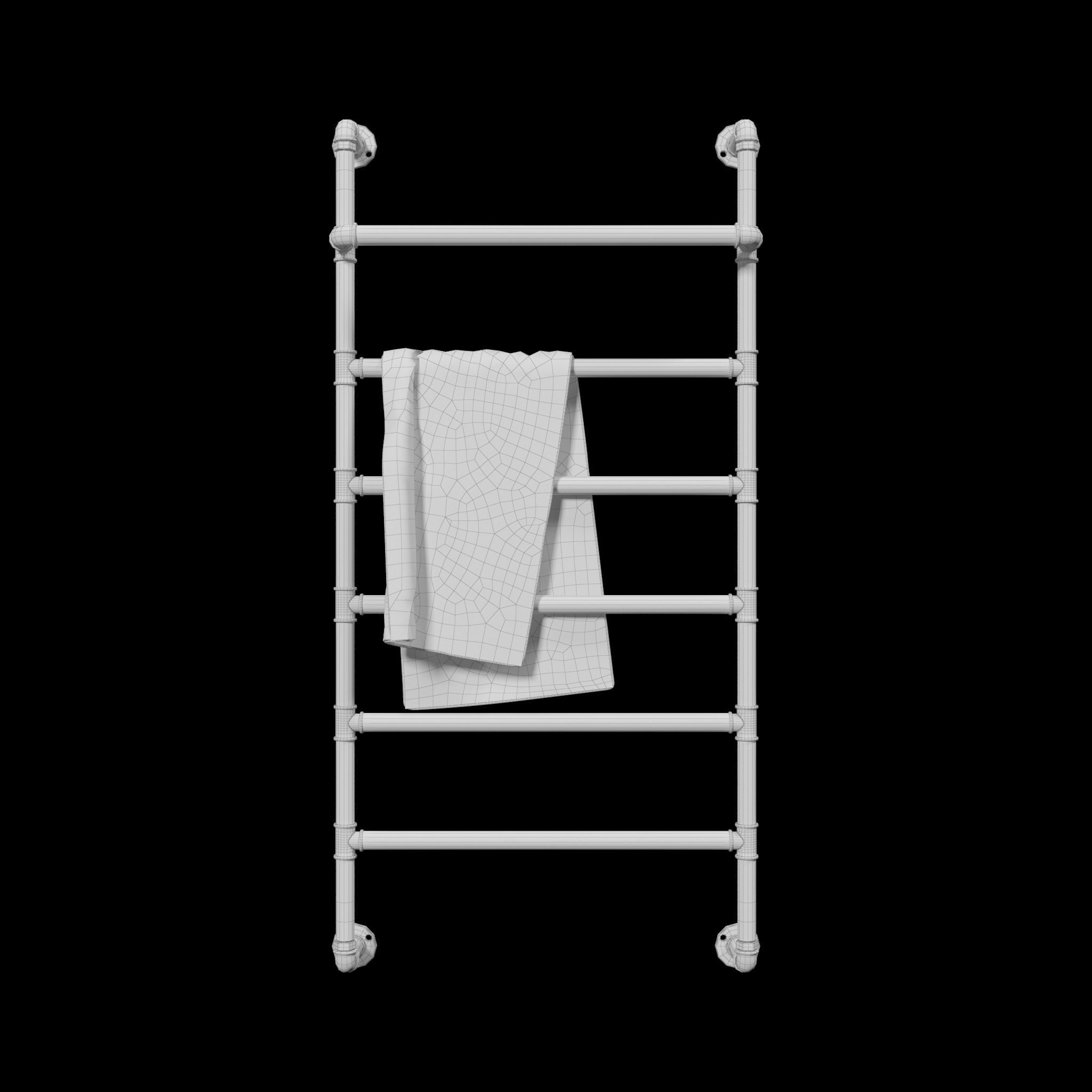 Heated Towel Rail Low-poly 3D model_10