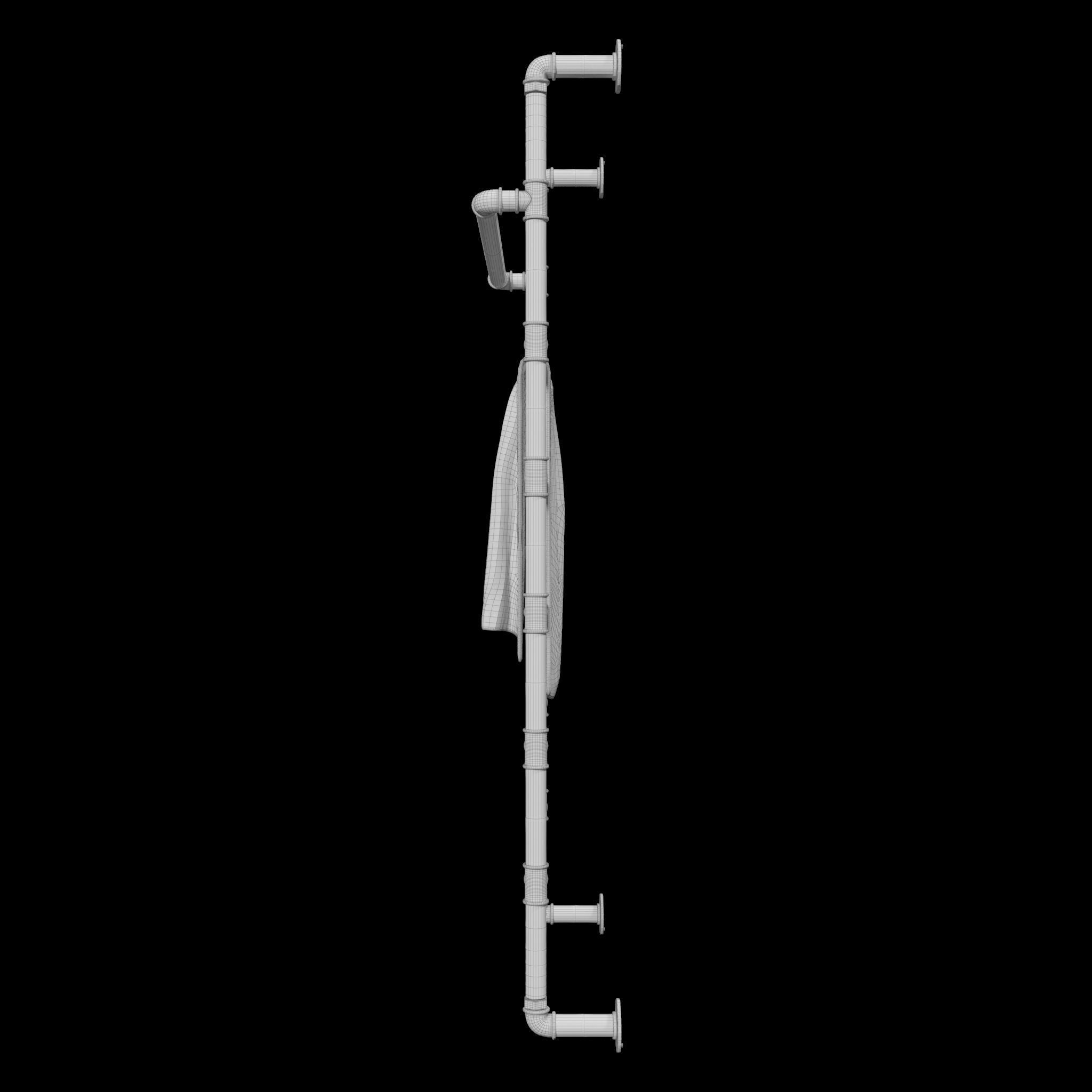 Heated Towel Rail Low-poly 3D model_14