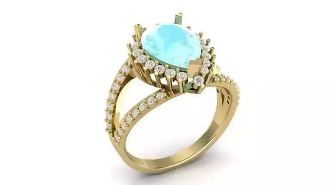 Anel com 2 aros cravejados